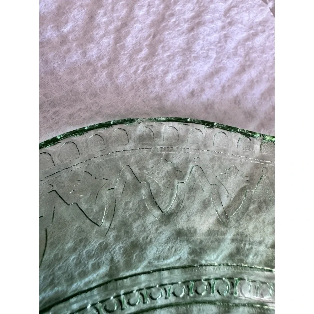 Set of 2 Federal Green Uranium Depression Glass Patrician Spoke Salad Plates UG